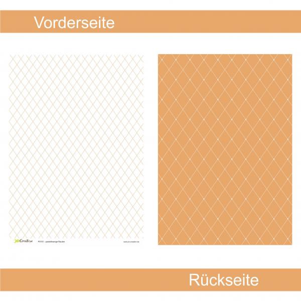 Pastellorange Rauten - Designpapier